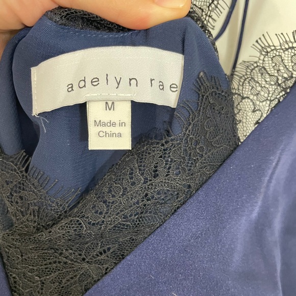 Adeptness Rae M midi blue black lace slip Dress - Picture 8 of 11